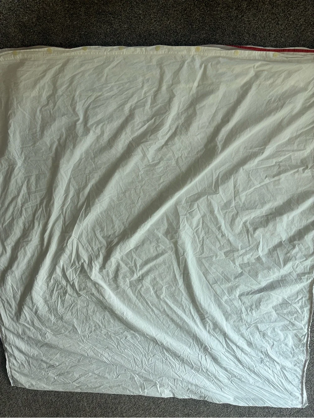 Restoration Hardware Queen Duvet Made in Italy White with Red Border